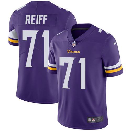 Minnesota Vikings #71 Limited Riley Reiff Purple Nike NFL Home Men Jersey Vapor Untouchable